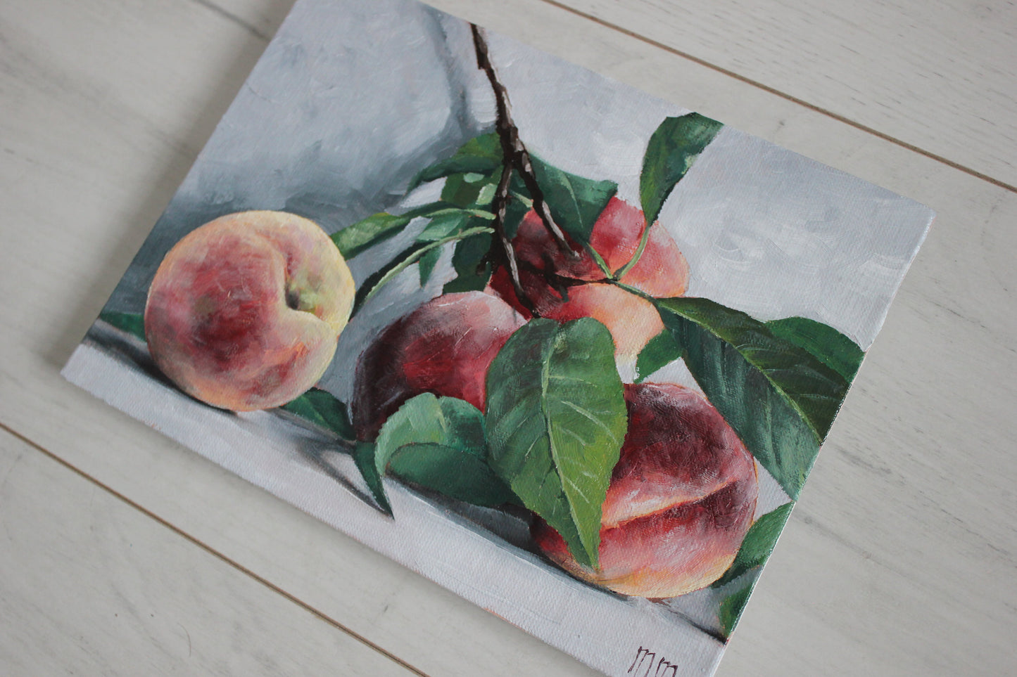 Branch of peaches 6x8in