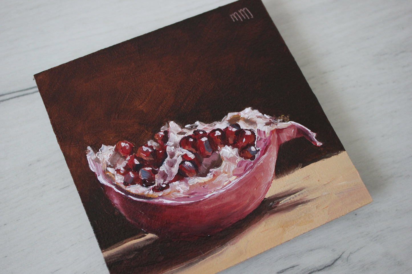 Slice of Pomegranate 4x4in