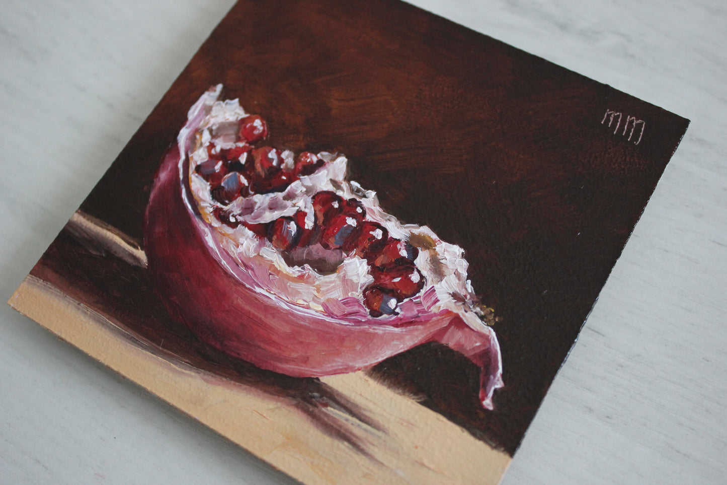 Slice of Pomegranate 4x4in