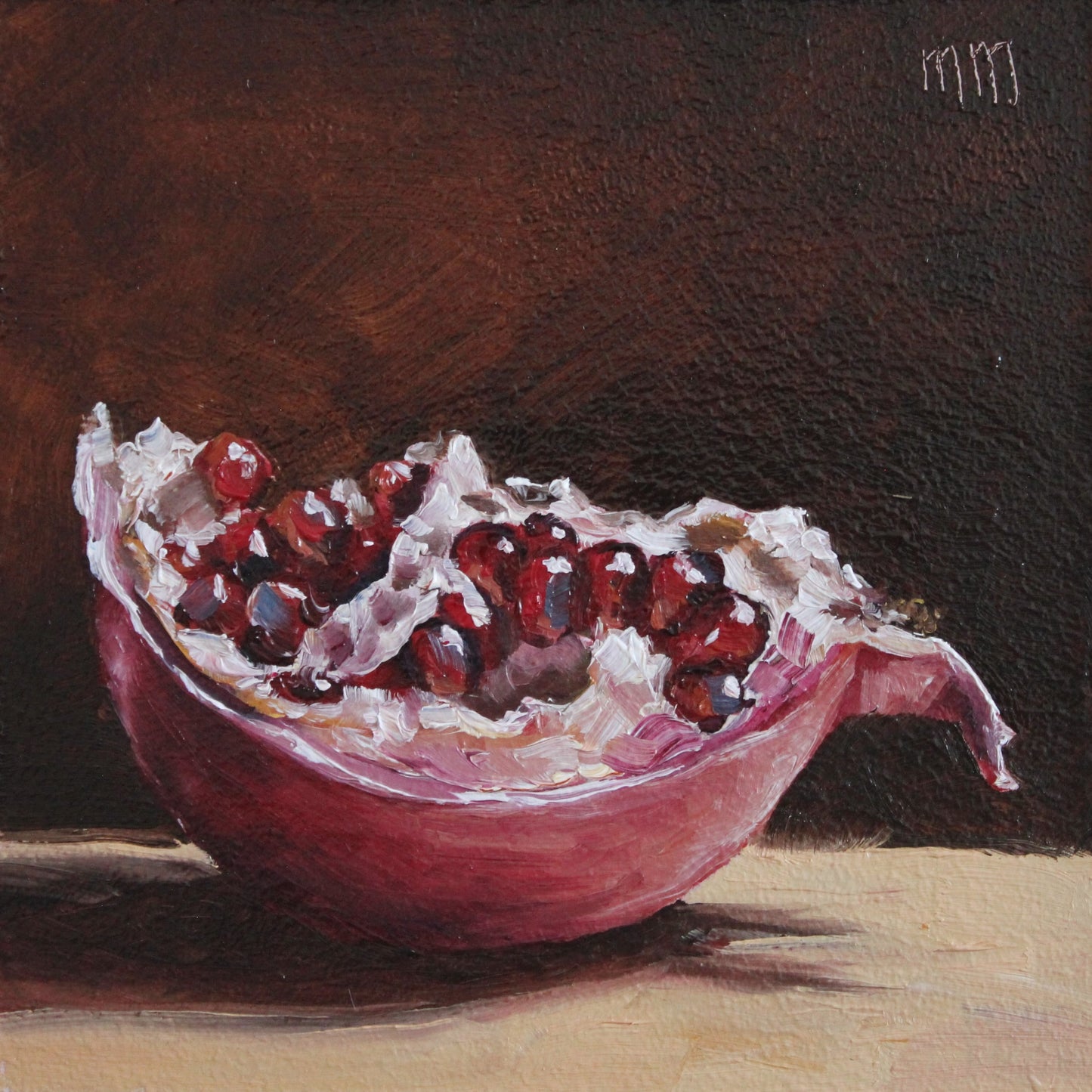 Slice of Pomegranate 4x4in