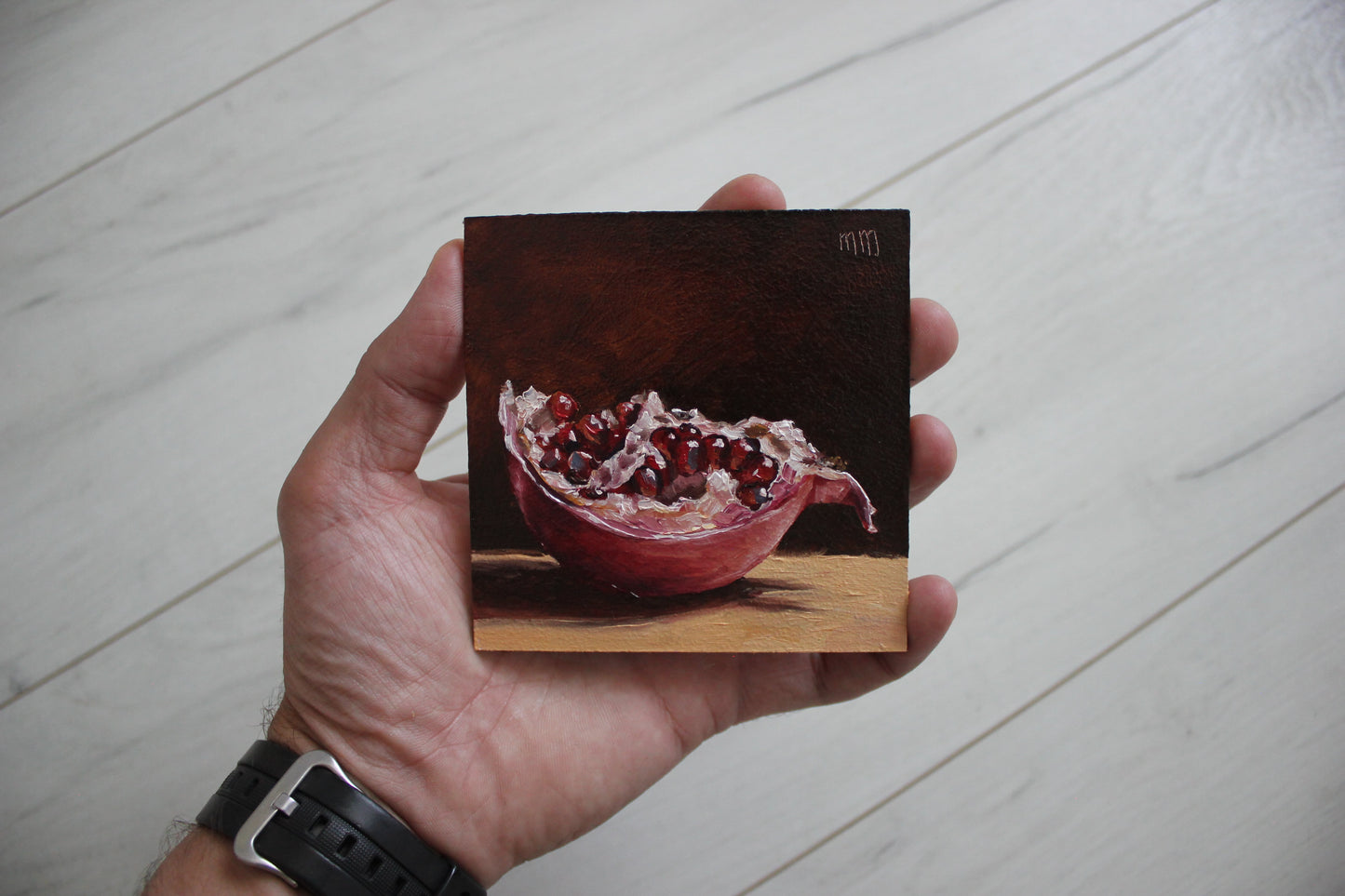 Slice of Pomegranate 4x4in