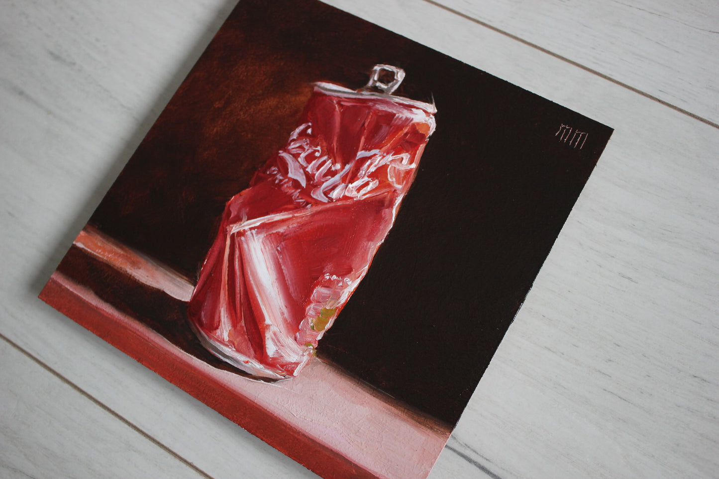 Crushed Coca-Cola Can 6x6in