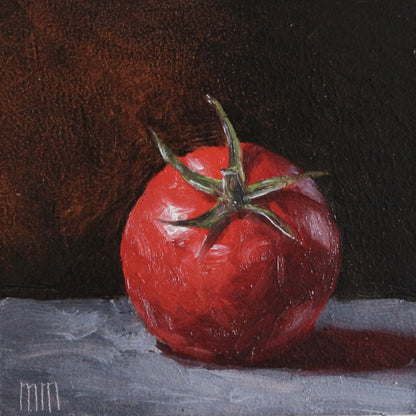 Tomato on Black 4x4in