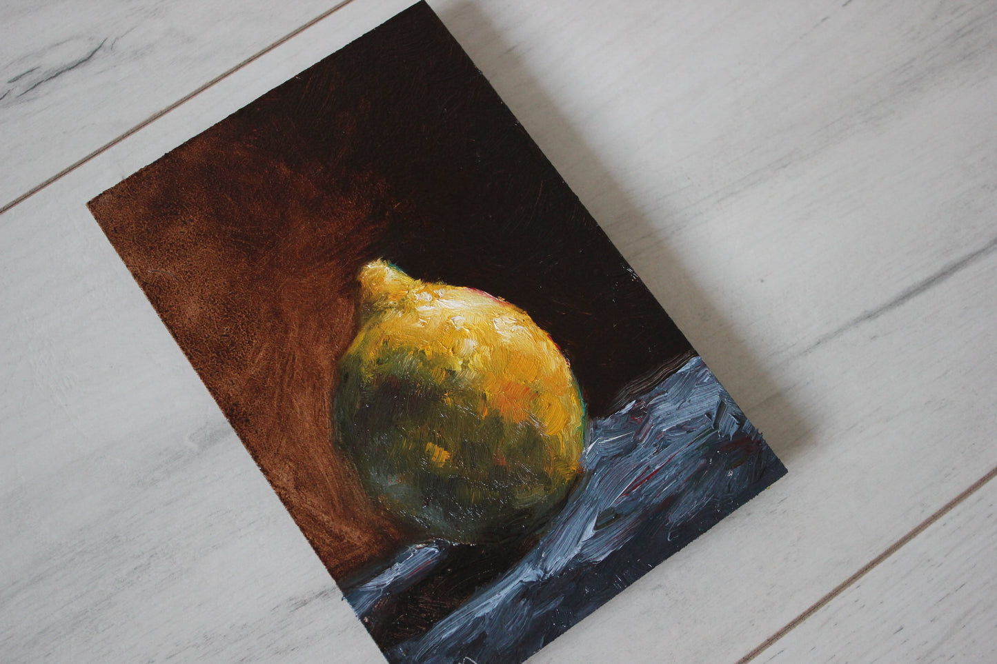 Lemon on Black 4x6in