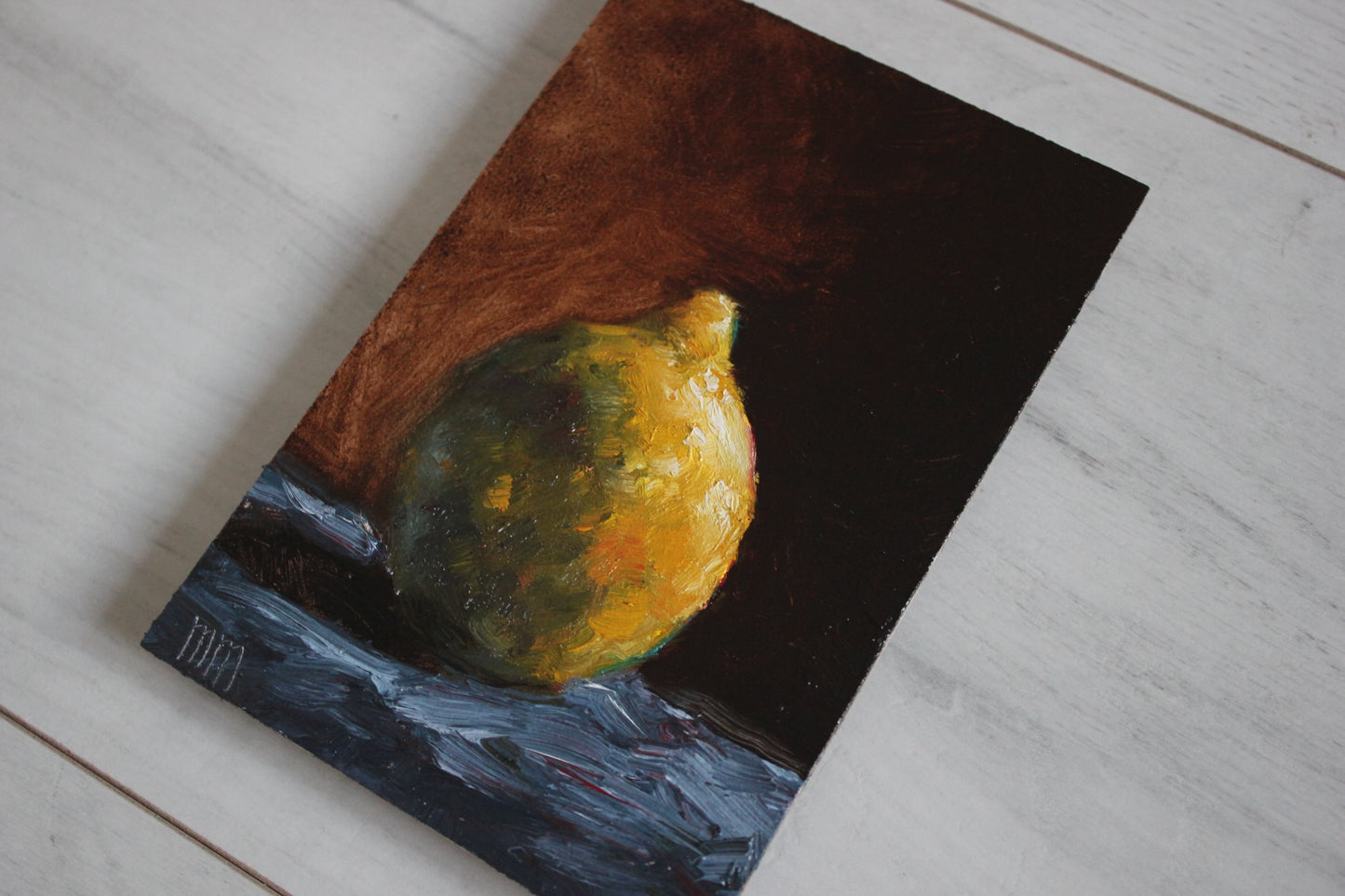 Lemon on Black 4x6in