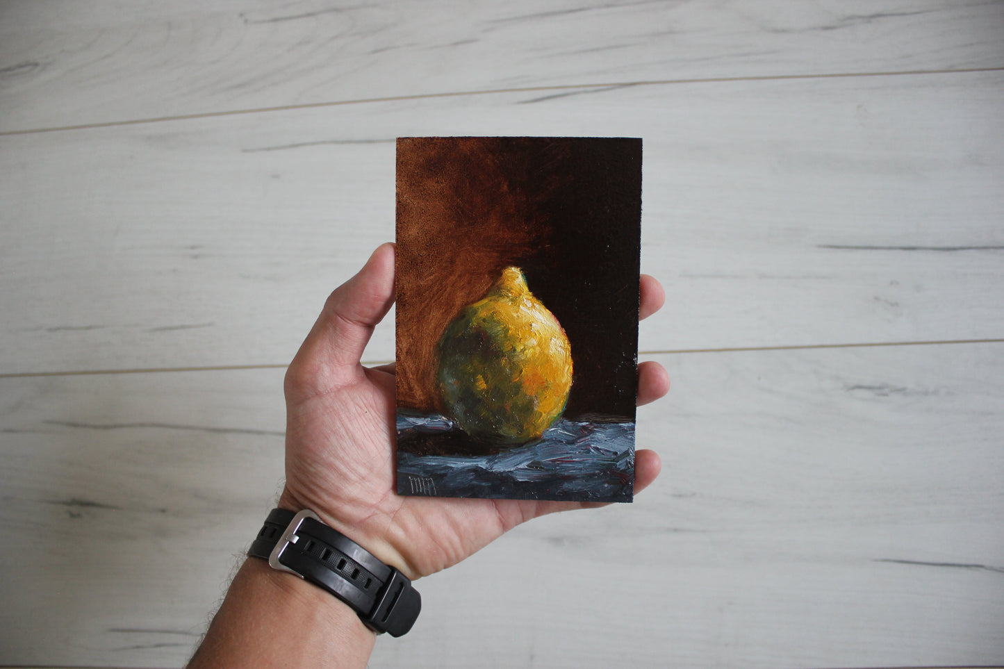 Lemon on Black 4x6in