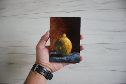 Lemon on Black 4x6in