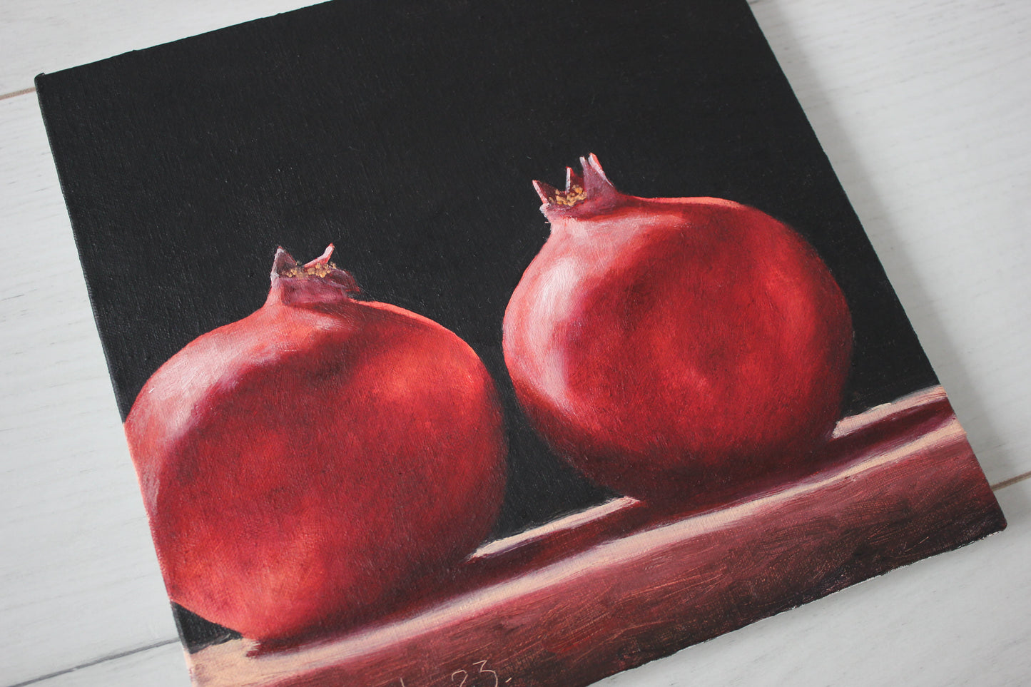 Two Pomegranates 8x8in