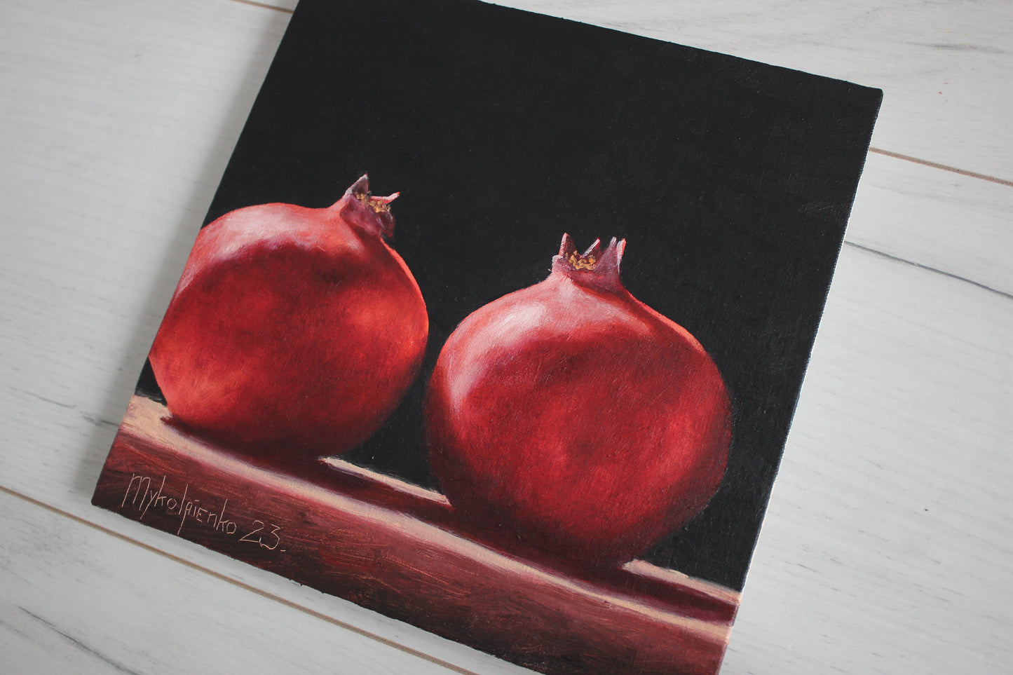 Two Pomegranates 8x8in