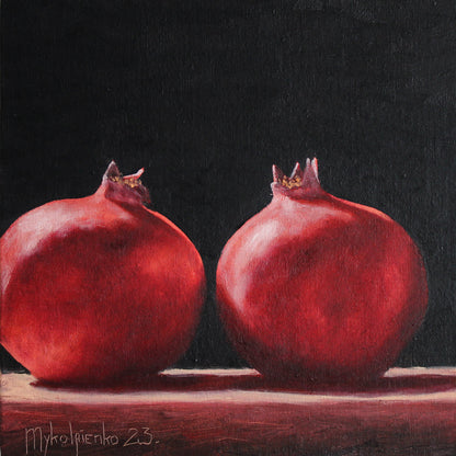 Two Pomegranates 8x8in