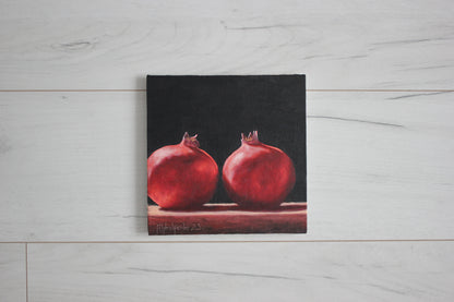 Two Pomegranates 8x8in