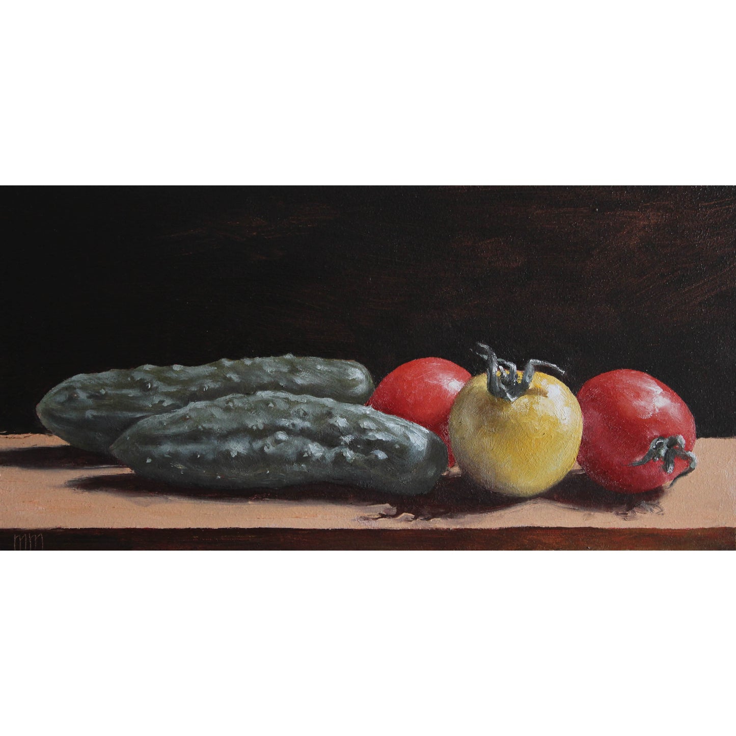 Cucumbers and tomatoes 5x10in