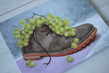 Grapes in a shoe 7x9.5in