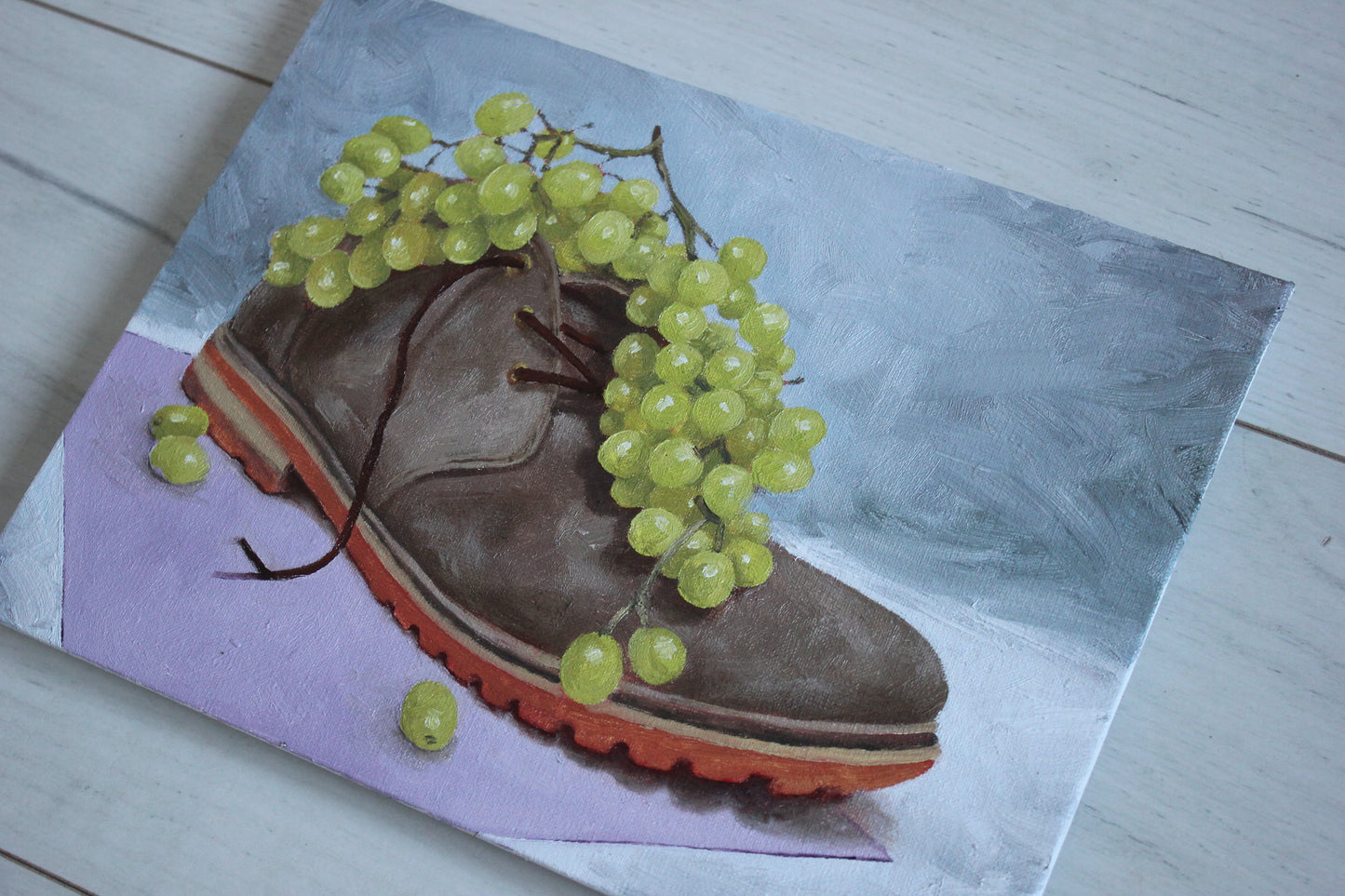 Grapes in a shoe 7x9.5in