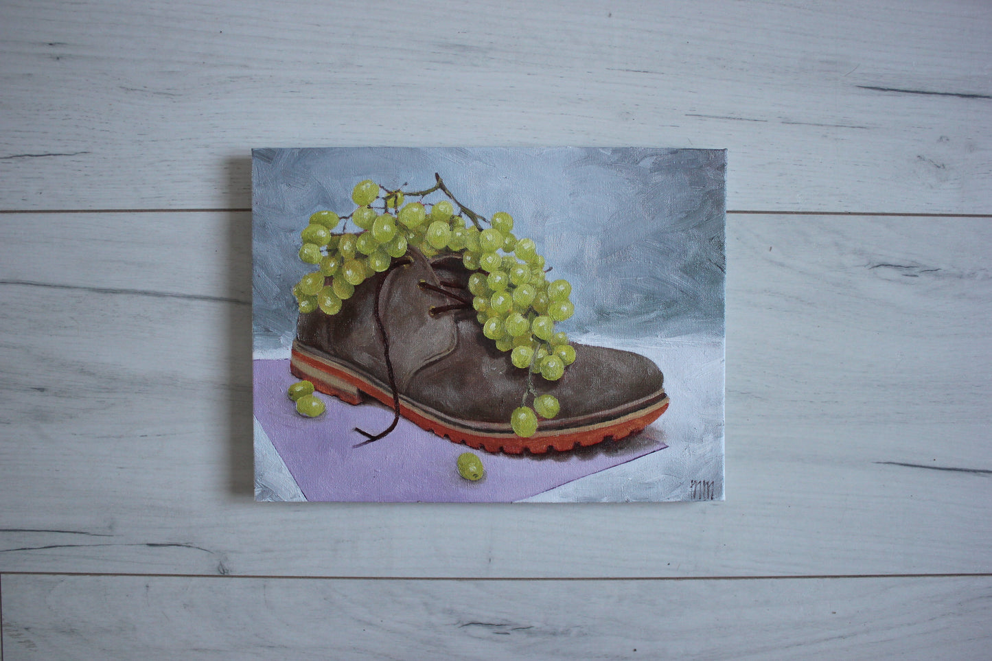 Grapes in a shoe 7x9.5in