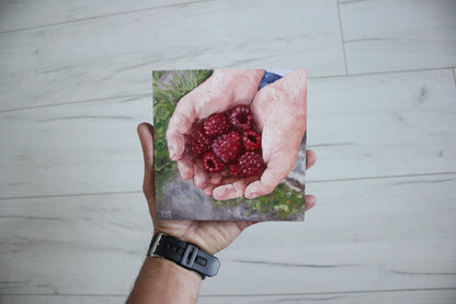 A Handful of Raspberries 6x6in