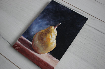 Pear on Black 4x6in