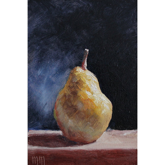 Pear on Black 4x6in