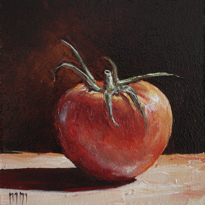 Tomato on Black 4x4in