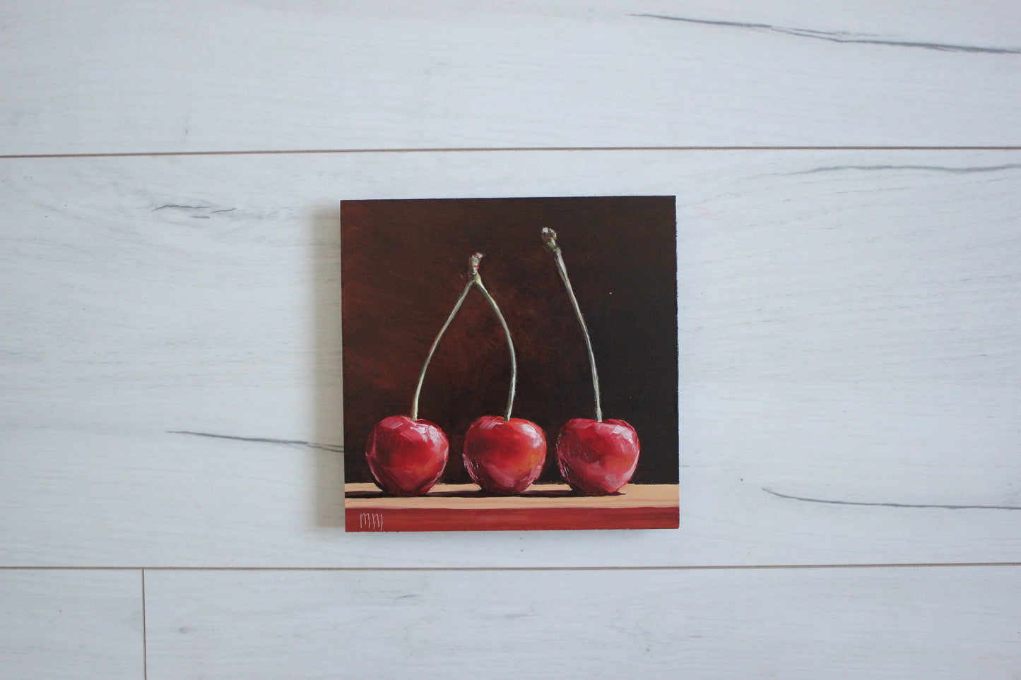 Three Cherries 6x6in