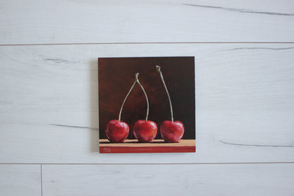Three Cherries 6x6in