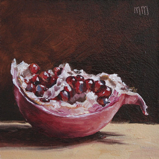 Slice of Pomegranate 4x4in