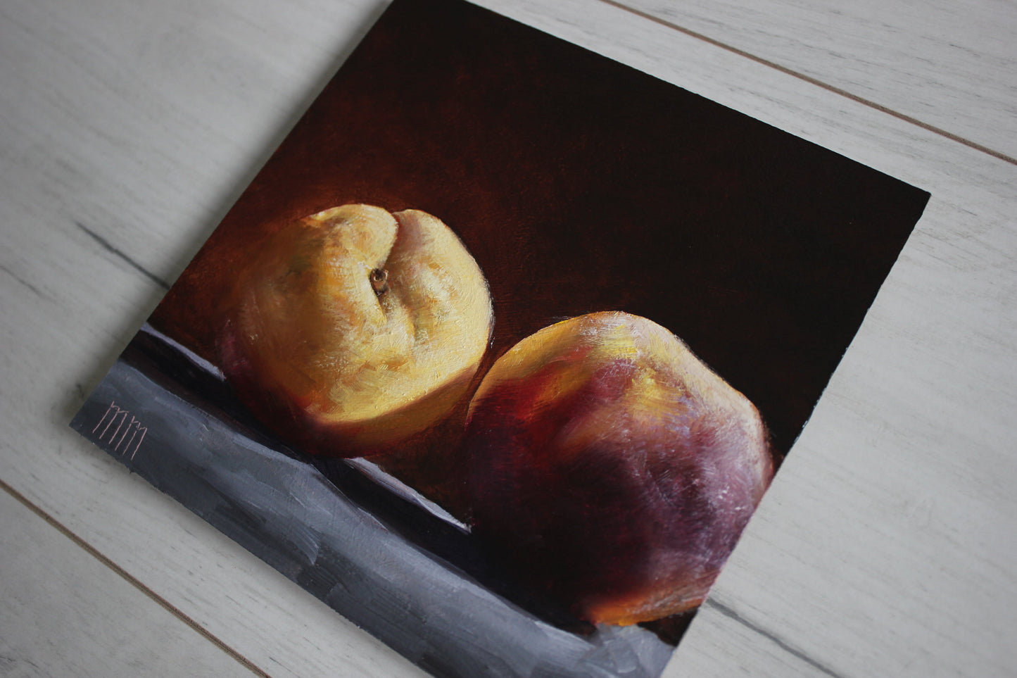 Two Peaches 6x6in