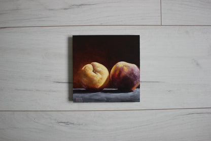 Two Peaches 6x6in