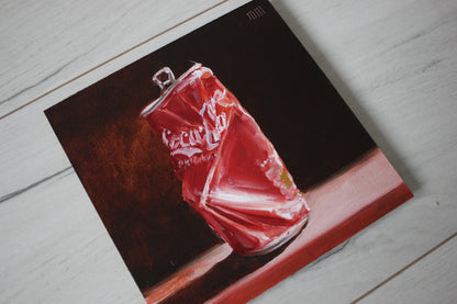 Crushed Coca-Cola Can 6x6in