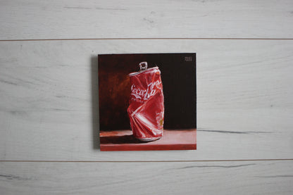 Crushed Coca-Cola Can 6x6in