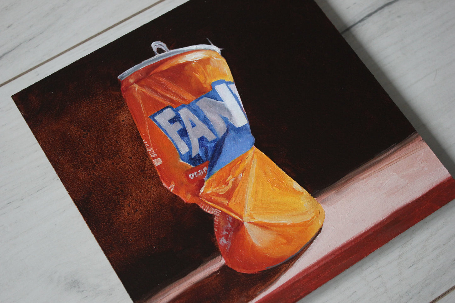Crushed Fanta Can 6x6in