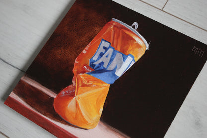 Crushed Fanta Can 6x6in
