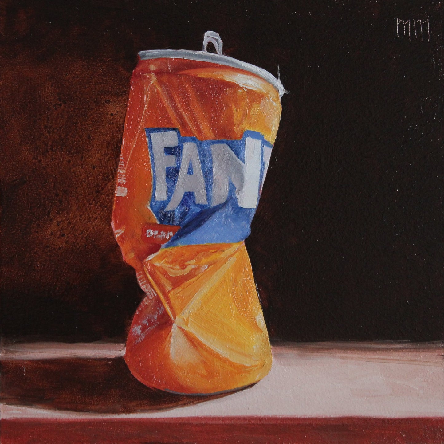 Crushed Fanta Can 6x6in